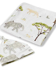 Safari Baby jersey Wrap & Beanie Set