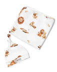 Lion Jersey Wrap & Beanie Set
