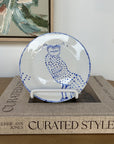 Cosmic wall plate by Nadia Robertson featuring a cosmic owl