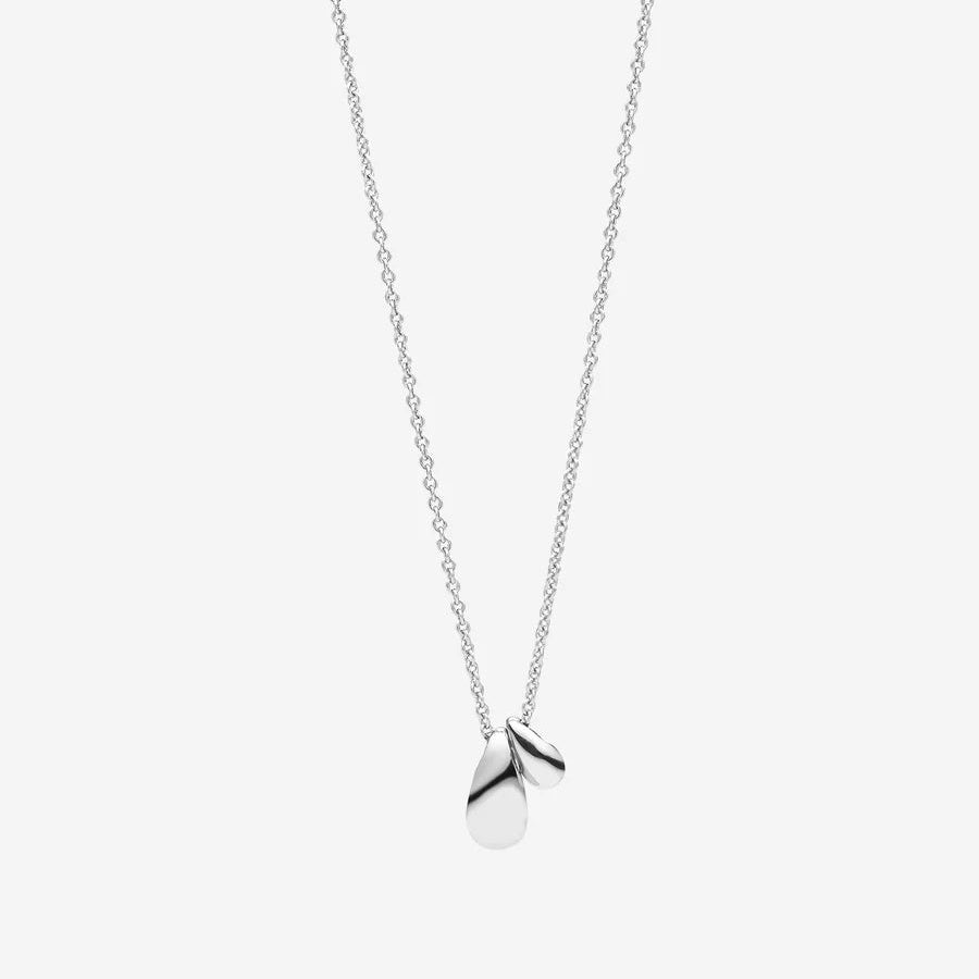 Liberte Louella necklace silver.two drop pendants.