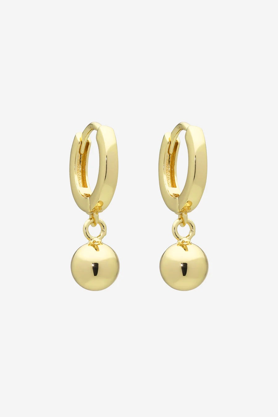 Myla Earrings by liberte. Gold hoop with ball.