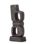Abstract cast iron candle holder sculpture
