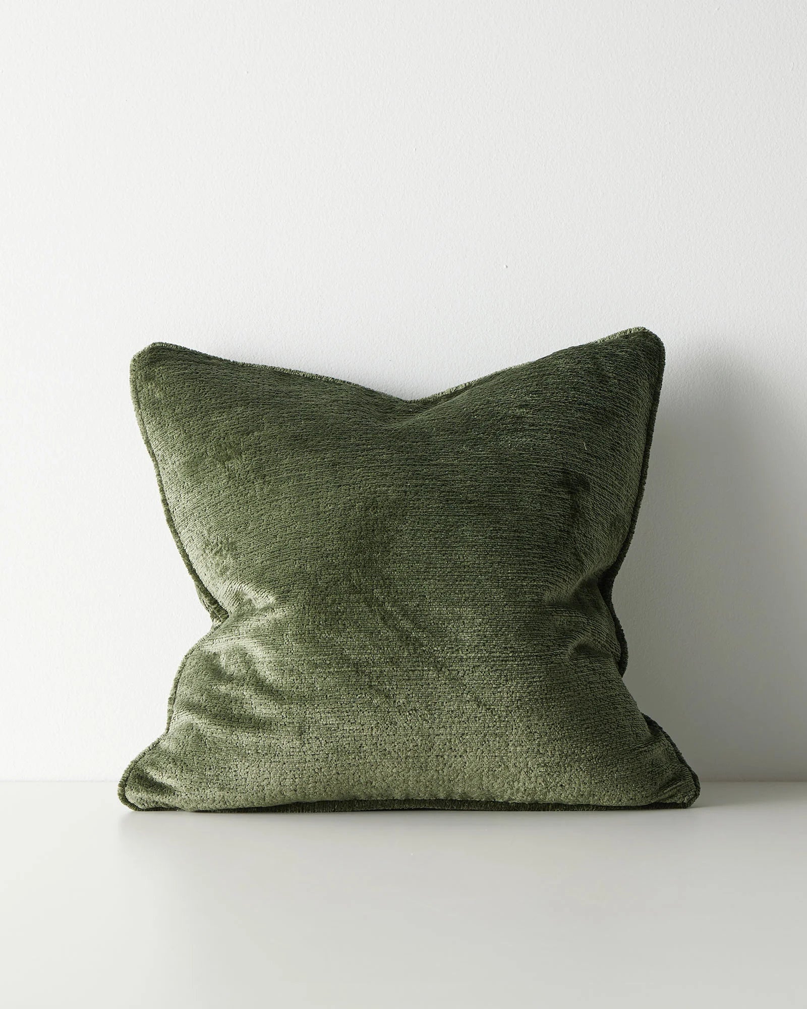 Green chenille textured cushion