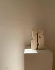 Handmade designer artisan piece made of limestone.
These charming sculptural pieces are a balanced duality. A mixture of soft and sharp intertwined amongst each other, to show that each personality can, have it all.