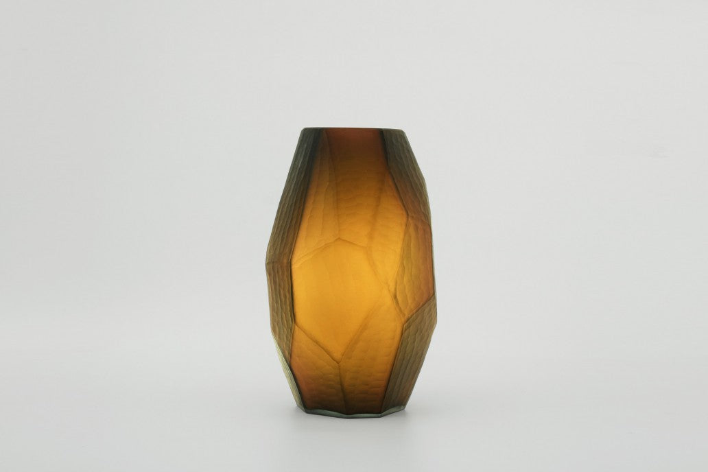 Bezel vase medium Amber