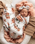 Rosebud Jersey Wrap & Topknot Set