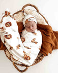 Lion Jersey Wrap & Beanie Set