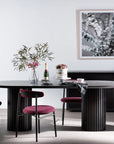 Black oval dining table