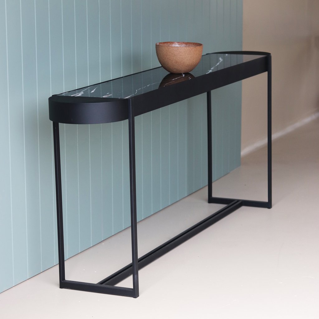 curve console table