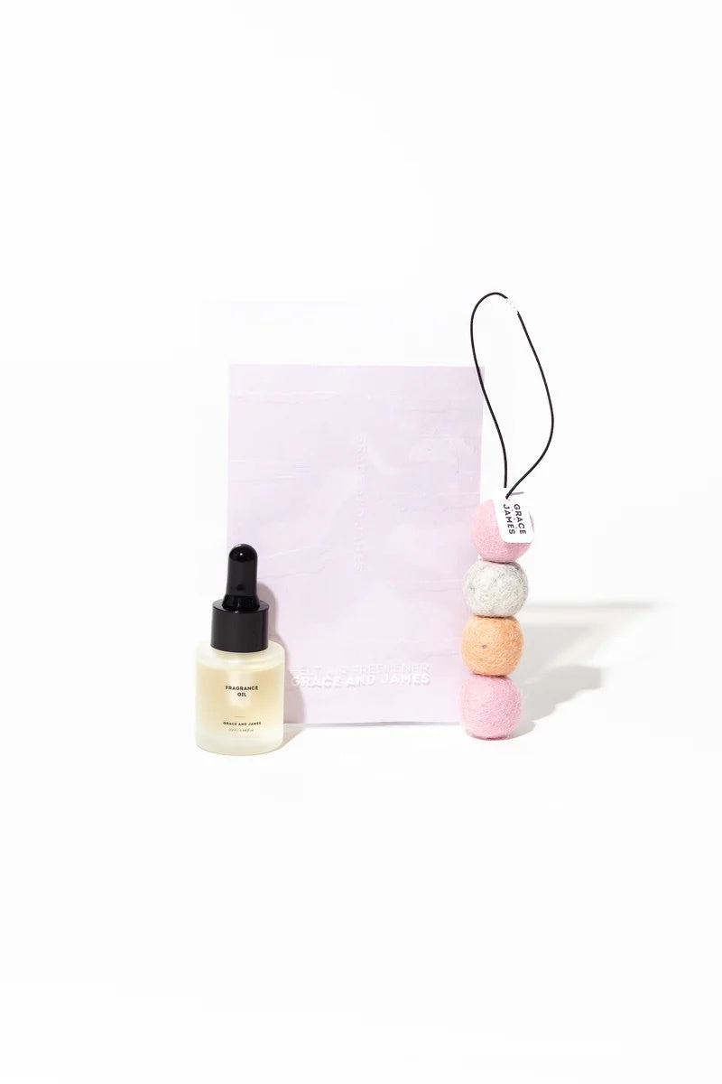 hanging felt balls with 20ml fragrance oil for car home or office
