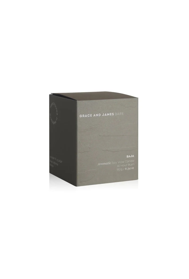 Gray box with 'Grace and James' branding 
baja fragrance