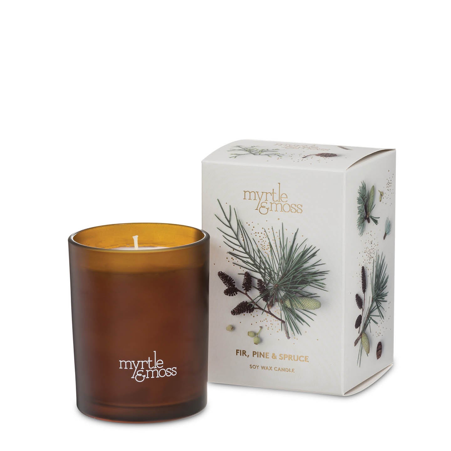 Myrtle &amp; Moss Christmas Candle Pine &amp; Spruce
