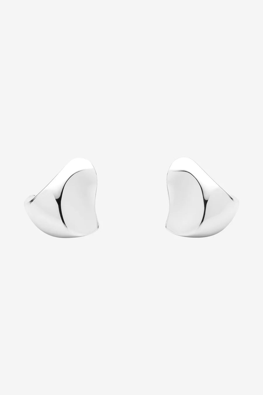 Pair of silver earrings geometric triangle shape