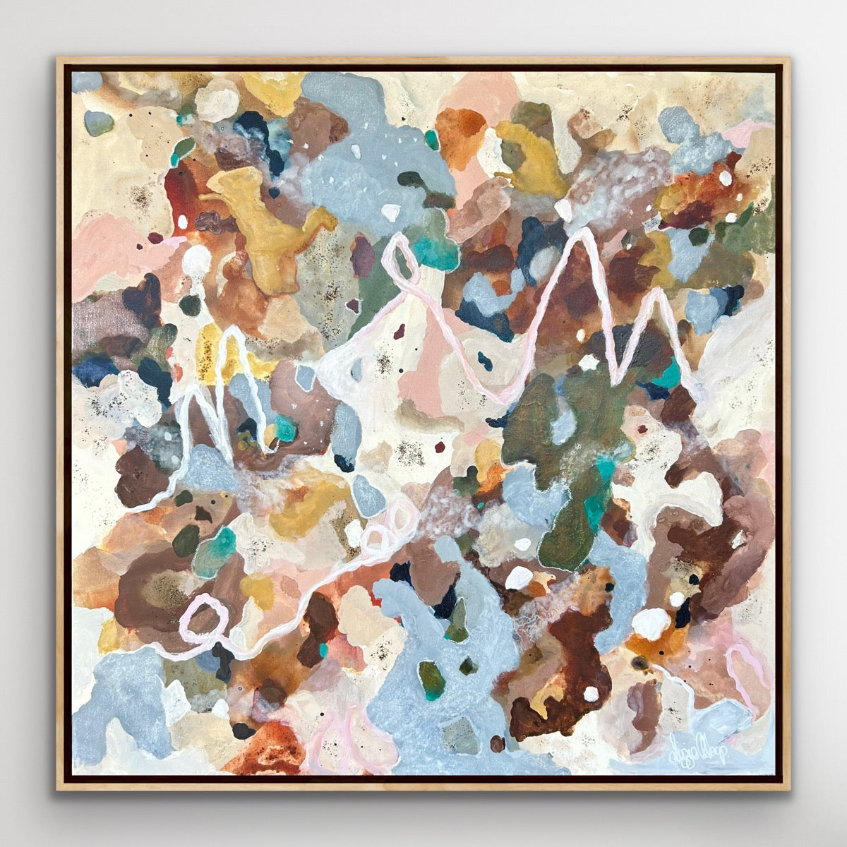 Earth and ocean. An abstract artwork by lizzie Alsop. 