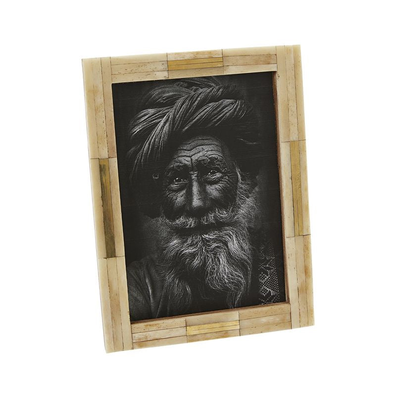 Natural bone inlay photo frame to fit 5x7 photo