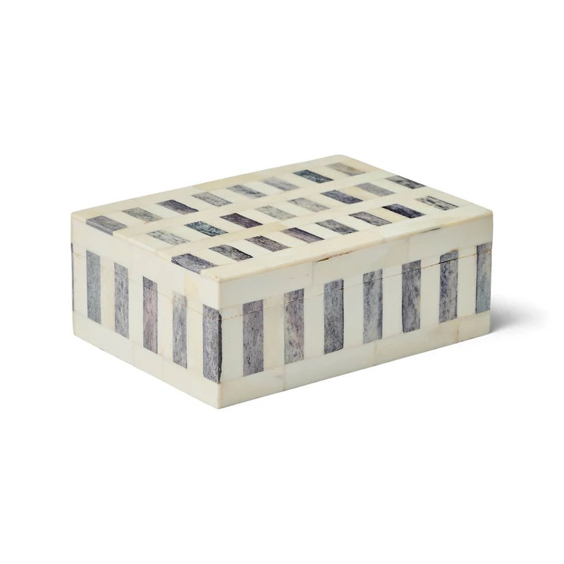 Rectangular box with patterned design on a white background