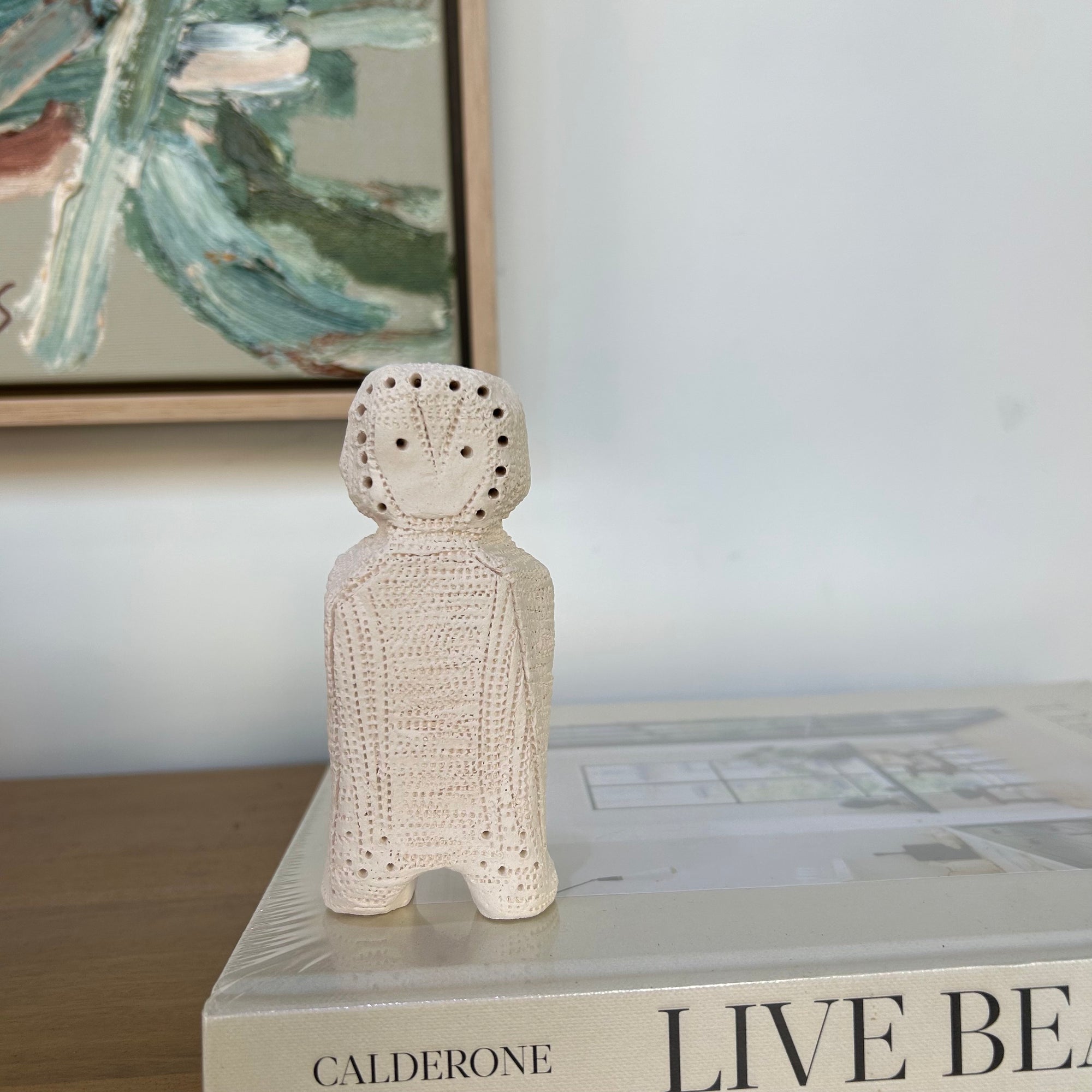 ceramic river owl by ceramic artist Nadia Robertson