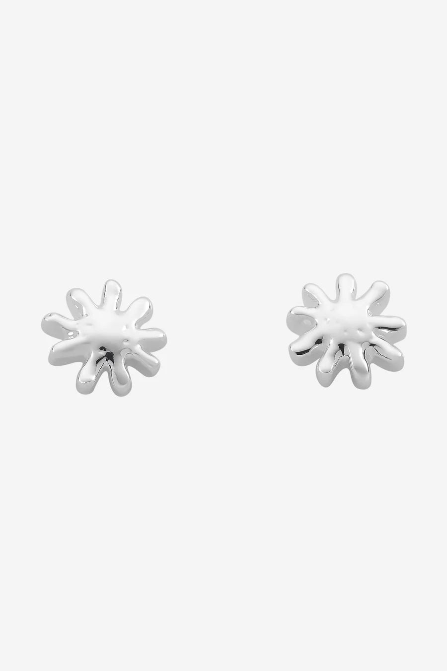 silver sun shaped earrings 