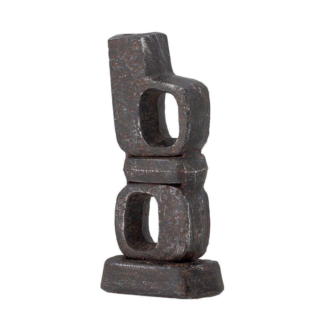 Abstract cast iron candle holder sculpture 