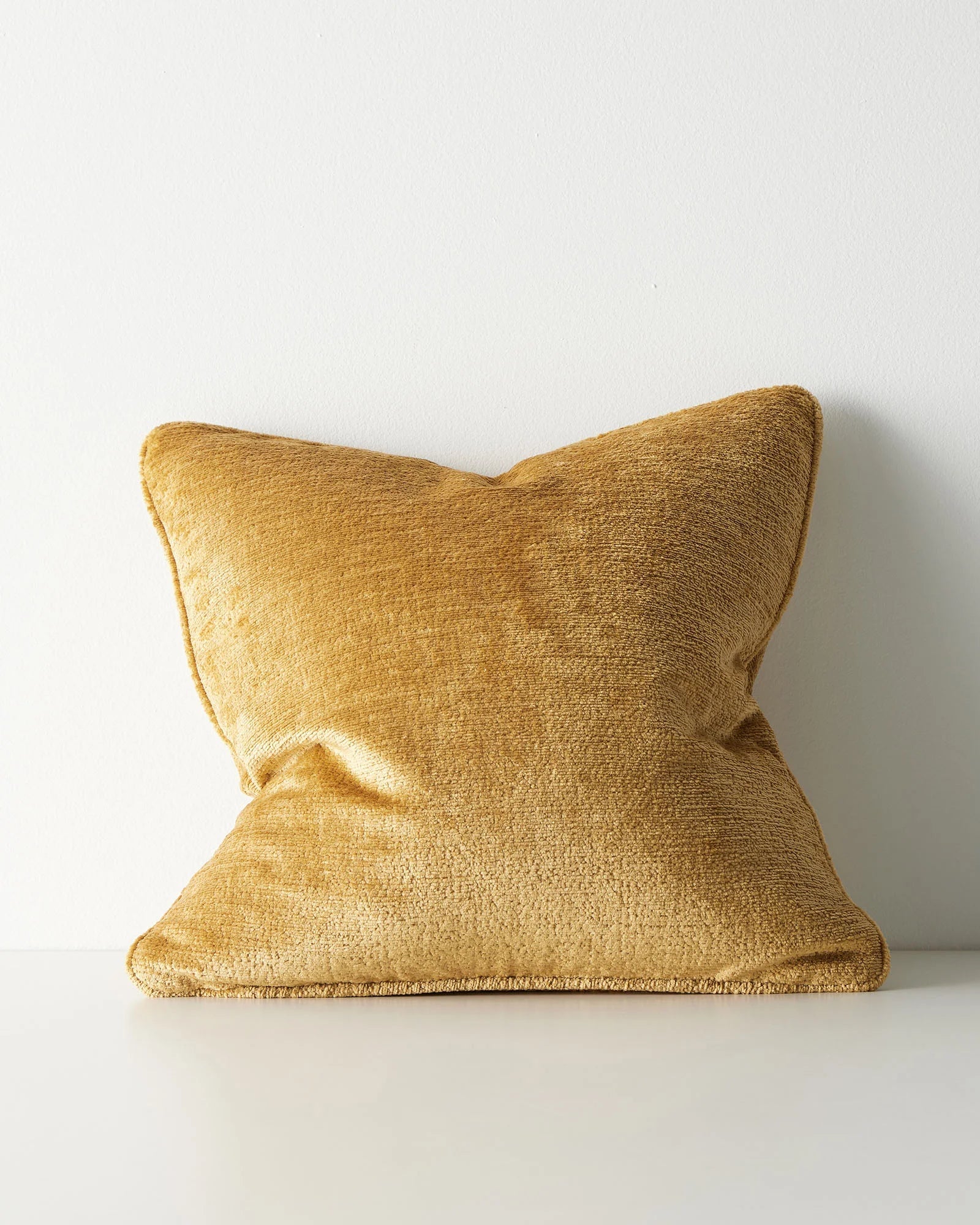Gold textured chenille cushion