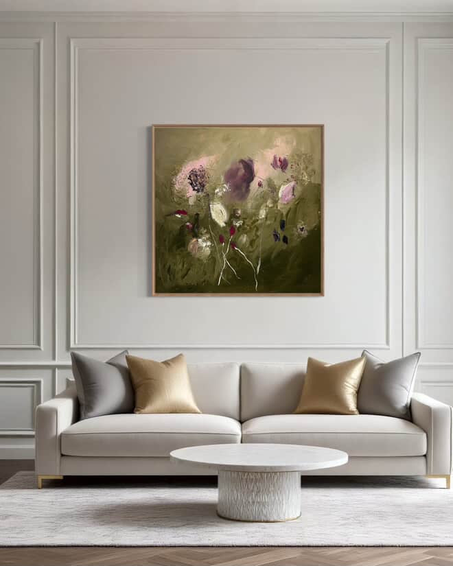 Original artwork by vanessa Ferrigi.  A contemporary floral abstract.