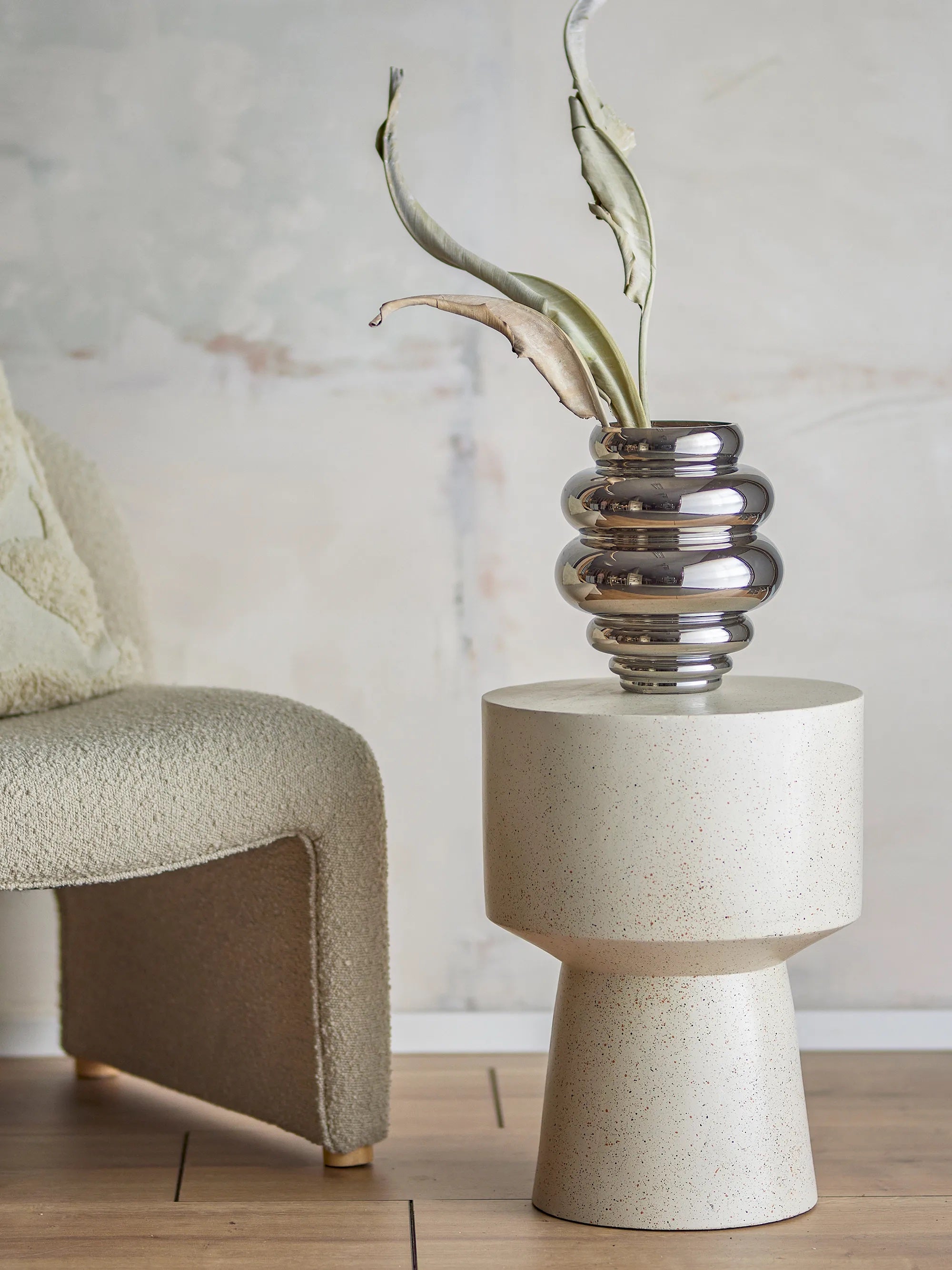 Silver decorative vase.