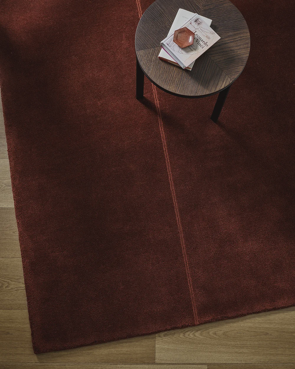 bastian wool rug in claret tone