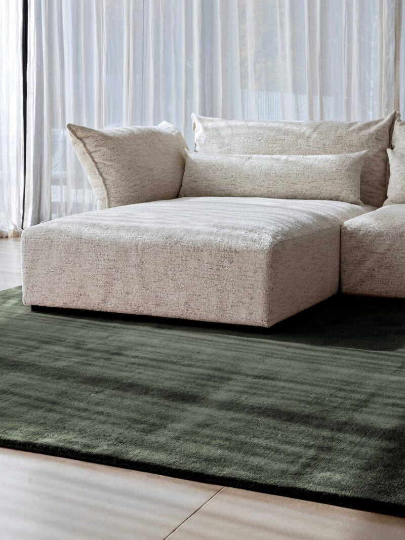 luxurious cashmere rug sage colour