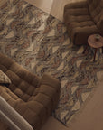 Tribe home Orissa rug with half moon pattern