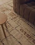 tribe home Rama rug features a geometric pattern and is textured.