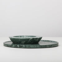 Axis Marble bowl and platter green