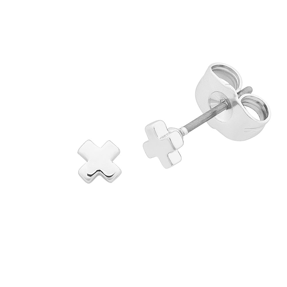 Liberte Petite Cross earrings Silver