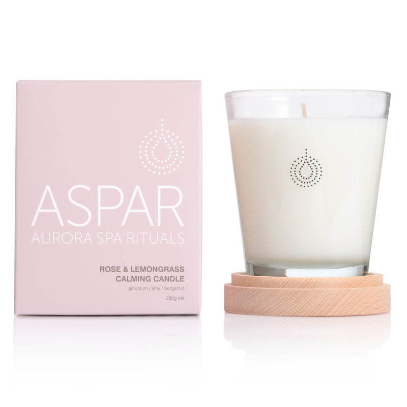 Aspar Rose &amp; Lemongrass Calming Candle